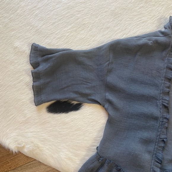 Easel Open Front Ruffled Lightweight Kimono Cardigan - Picture 6 of 8